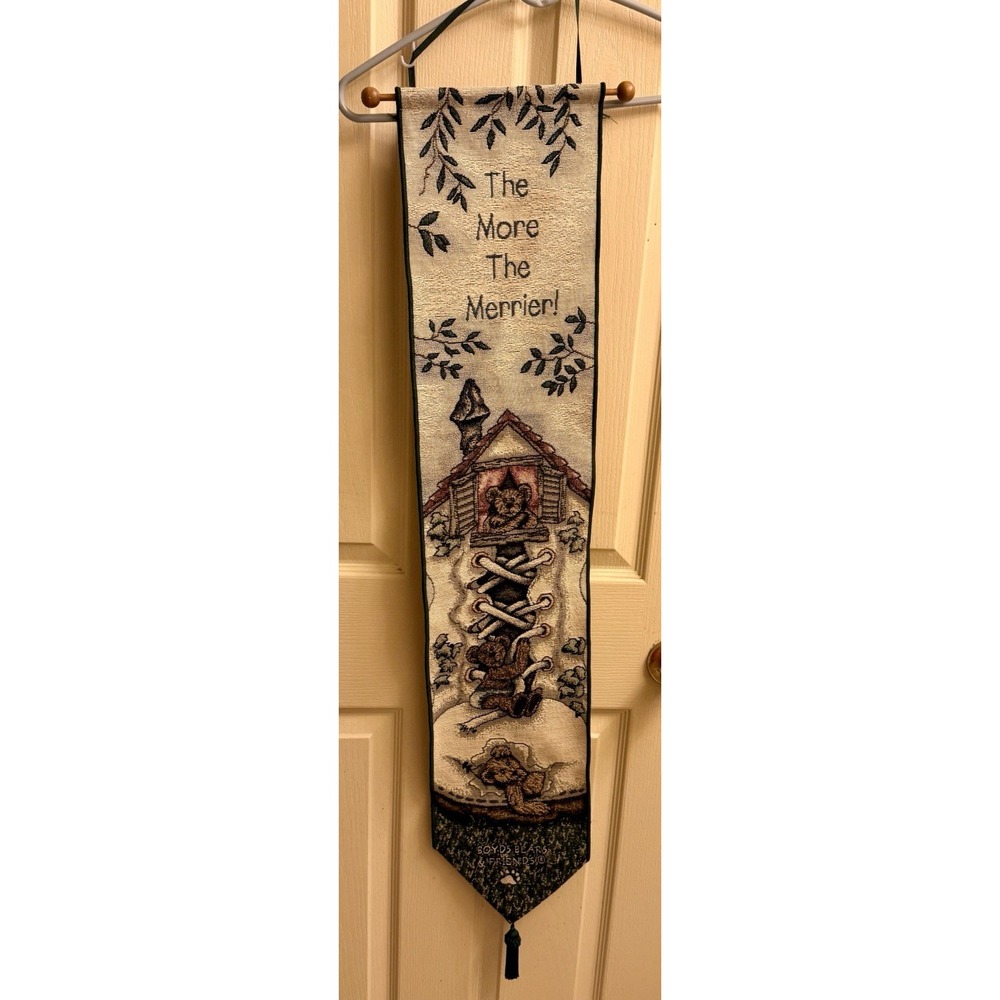 BOYDS BEARS THE MORE THE MERRIER TAPESTRY BELL PULL